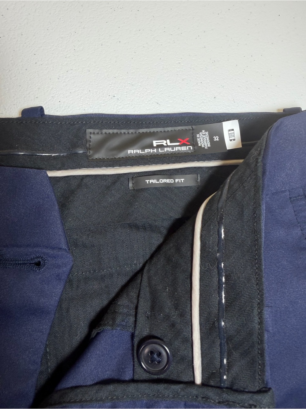 RLX Ralph Lauren Tailored Fit Golf Shorts Navy Size 32 Performance NWOT - Picture 4 of 12